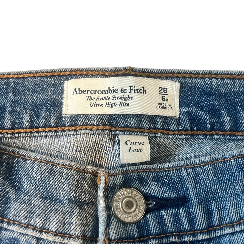 Abercrombie & Fitch The Ankle Straight Leg Jeans Ultra High Rise Size‎ 28 - Picture 2 of 5